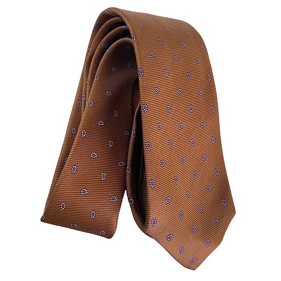 POLO RALPH LAUREN MEN’S VINTAGE BROWN SILK TIE, MADE IN ENGLAND - Picture 8 of 11